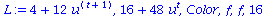 L := 4+12*u^(t+1), 16+48*u^t, Color, f, f, 16